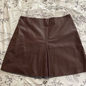 Maroon Pleather Skirt